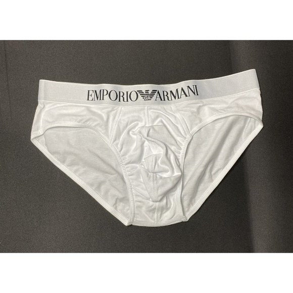 Emporio Armani Men's Essentials Stretch Cotton Brief White Size Medium - Picture 1 of 5